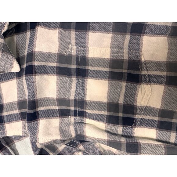 Carhartt Men’s XL Plaid Flannel Shirt Long Sleeve Button Up Work Blu/cre Cotton - Picture 4 of 8